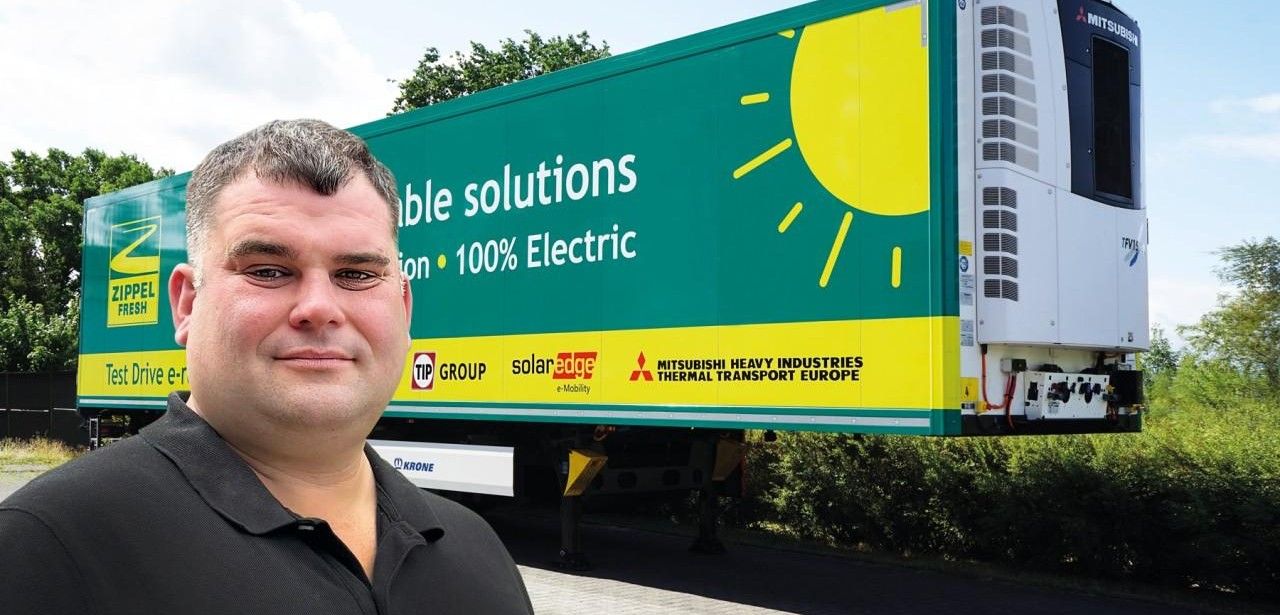 TIP Group und SolarEdge sichern Service für emissionsfreie Kühltransporte Zippel Fresh pilotiert erfolgreich emissionsfreien e-Reefer-Trailer der TIP (Foto: TIP Group)